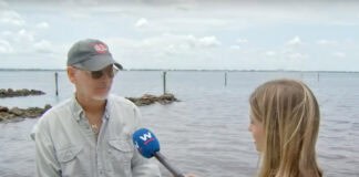 Rescuerer interviewed after saving woman who, after her canoe capsized, treaded water for 12 hours.