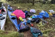 Gear salvaged in the aftermath of the Tracy Arm tsunami. Image courtesy Billy White.
