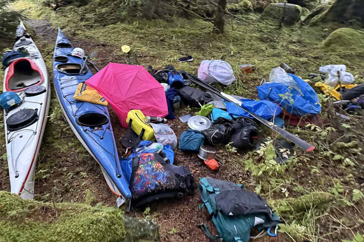 Gear salvaged in the aftermath of the Tracy Arm tsunami. Image courtesy Billy White. 