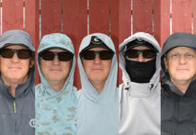 Kayak Angler editor Ric Burnley models a variety of fishing shirts and hoodies