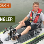 Kayak Angler editor Ric Burnley sits on the new Hobie iTrek Angler inflatable fishing kayak