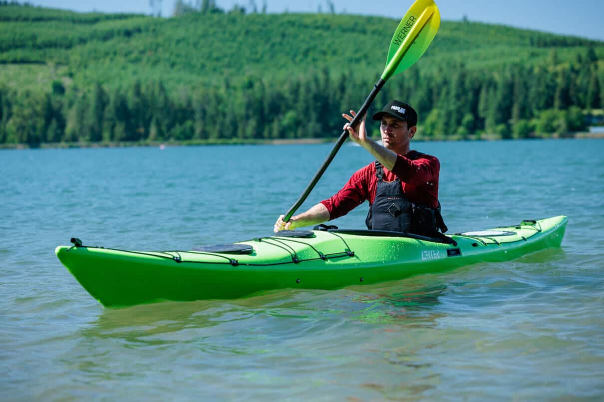 Joe Potoczak paddles the Lekker Osprey touring kayak