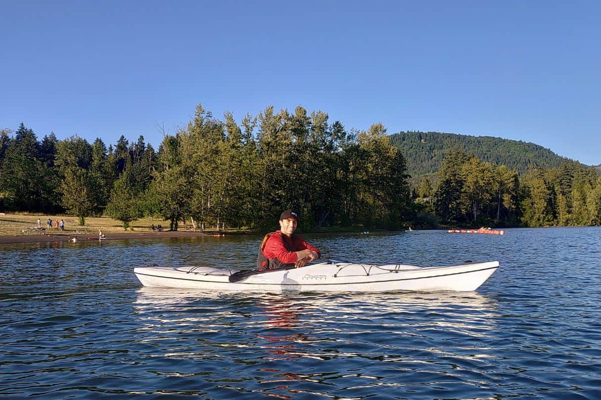 Editor Joe Potoczak enjoying a day on the lake with the Delta 12.10.