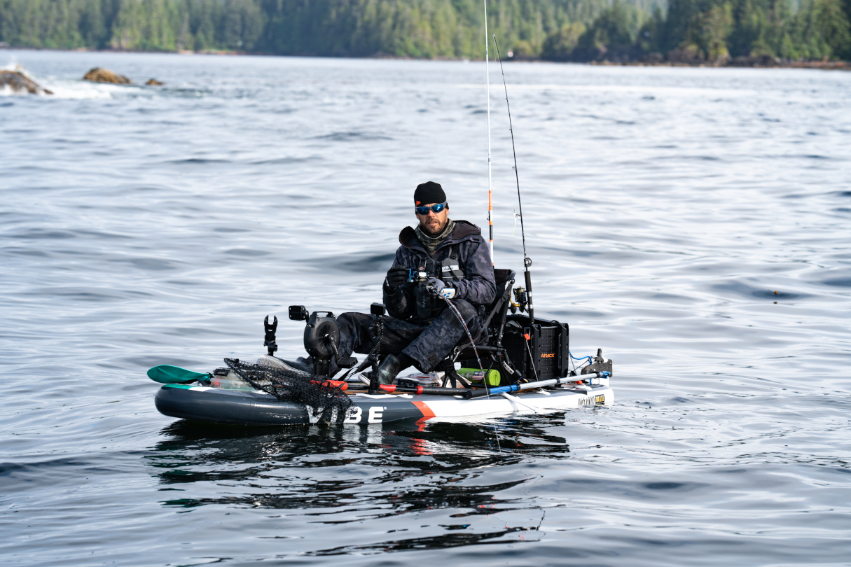 Vibe Uptown inflatable fishing kayak.