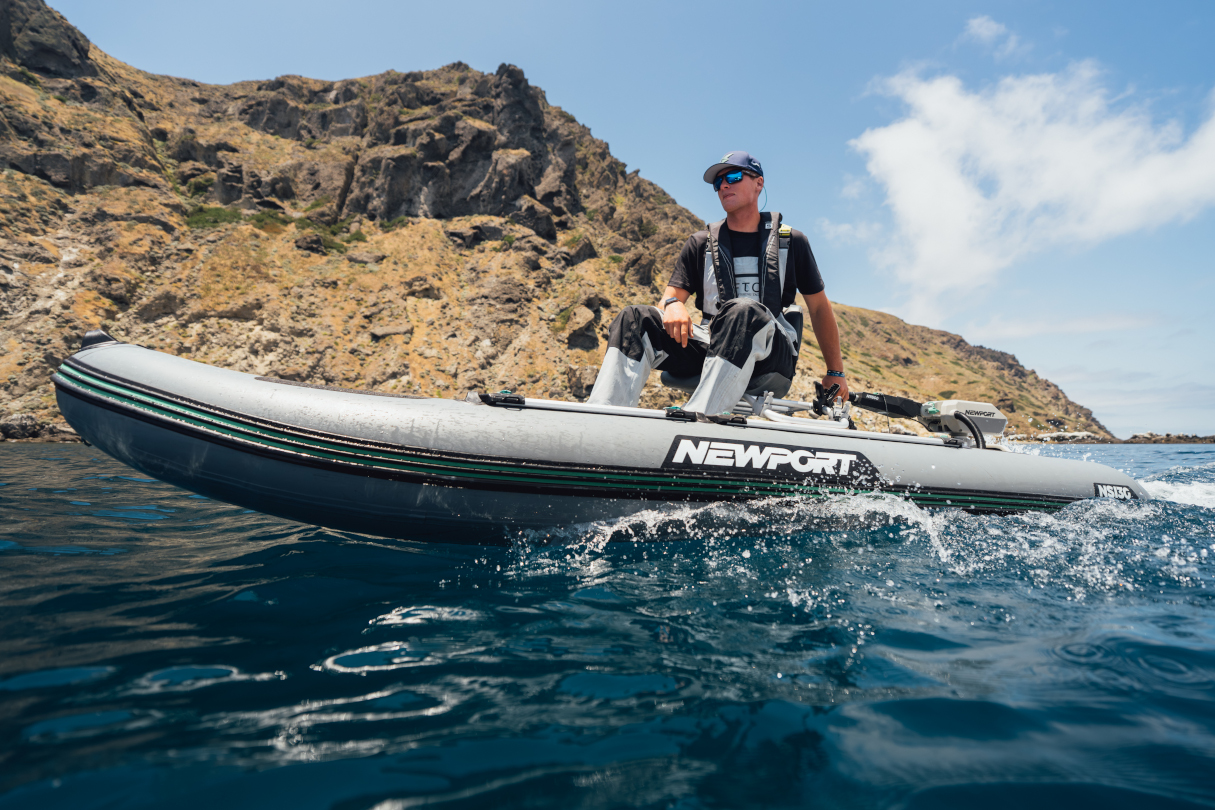 Kayak brands are drifting toward motorized boats with inflatable micro skiffs.