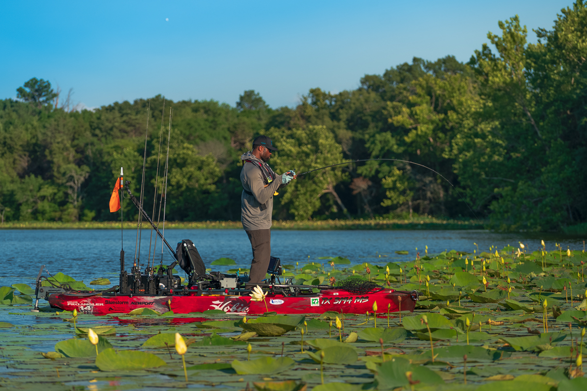 Image of Cameron Smith kayak fishing