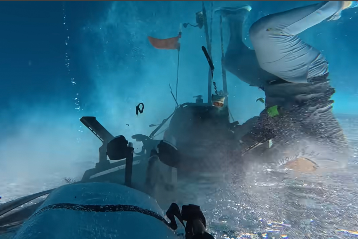 Lawless capsizes into the ocean while fishing in a tournament near Pompano, Florida