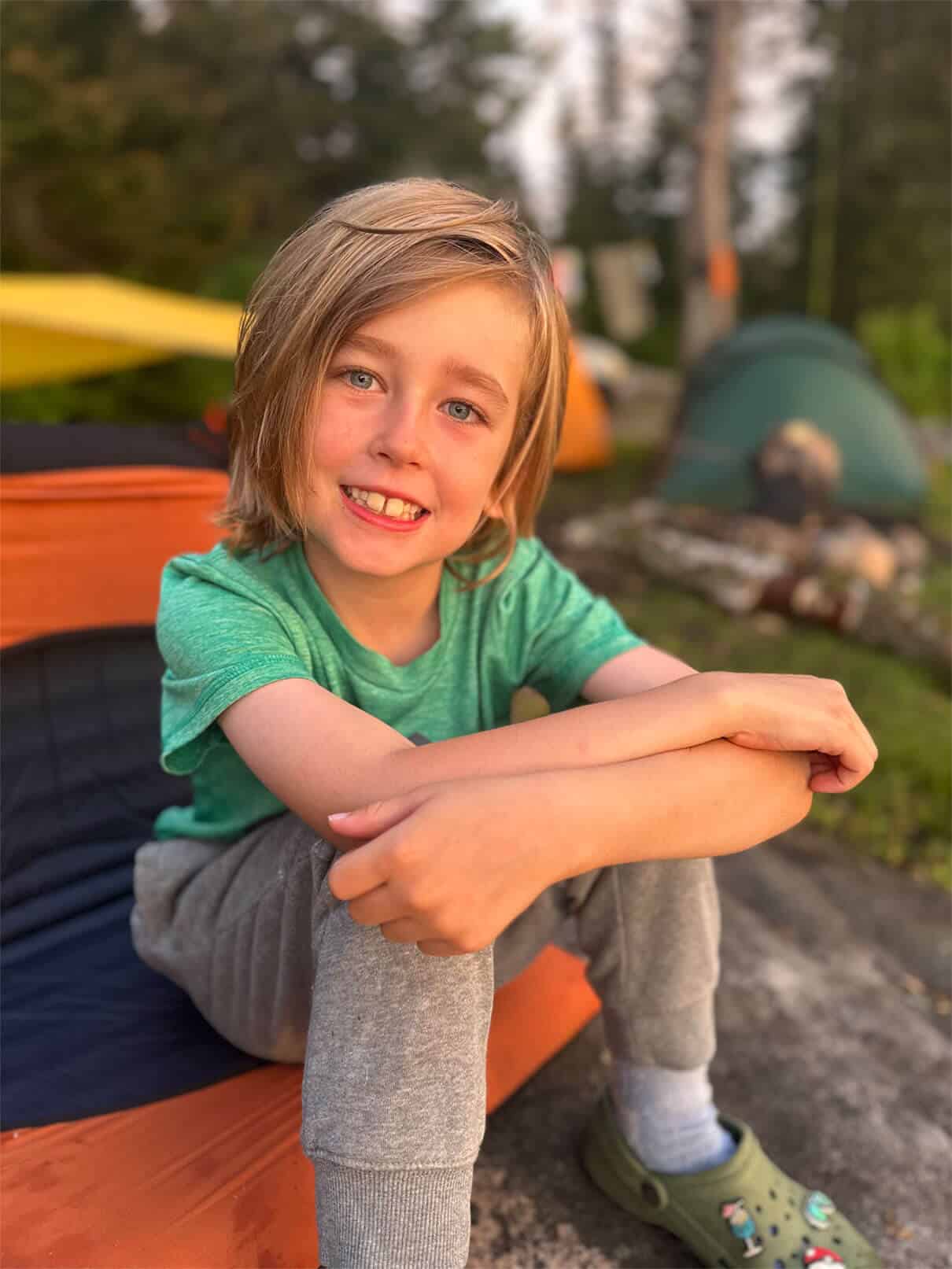Owen Morris at a campsite in Algonquin Park