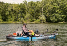 Jeff Burlingame of Michigan-based Aggressively Average Anglers shows off his kayak fishing rig.