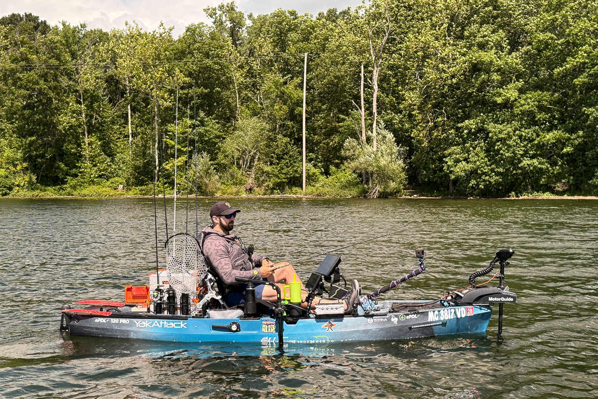 Jeff Burlingame of Michigan-based Aggressively Average Anglers shows off his kayak fishing rig.
