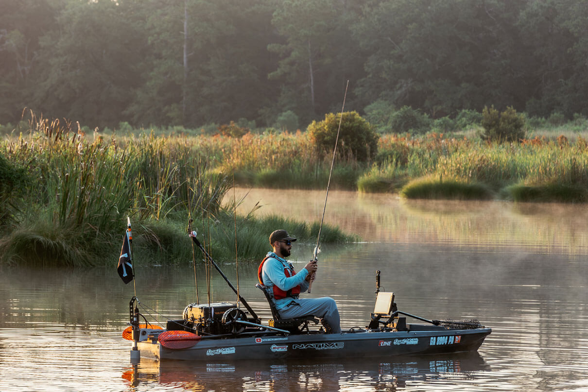 Luis Delgado on the water