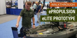 The Kayak Motor With A Built-In Battery Ric Burnley scopes out the ePropulsion eLite kayak motor.