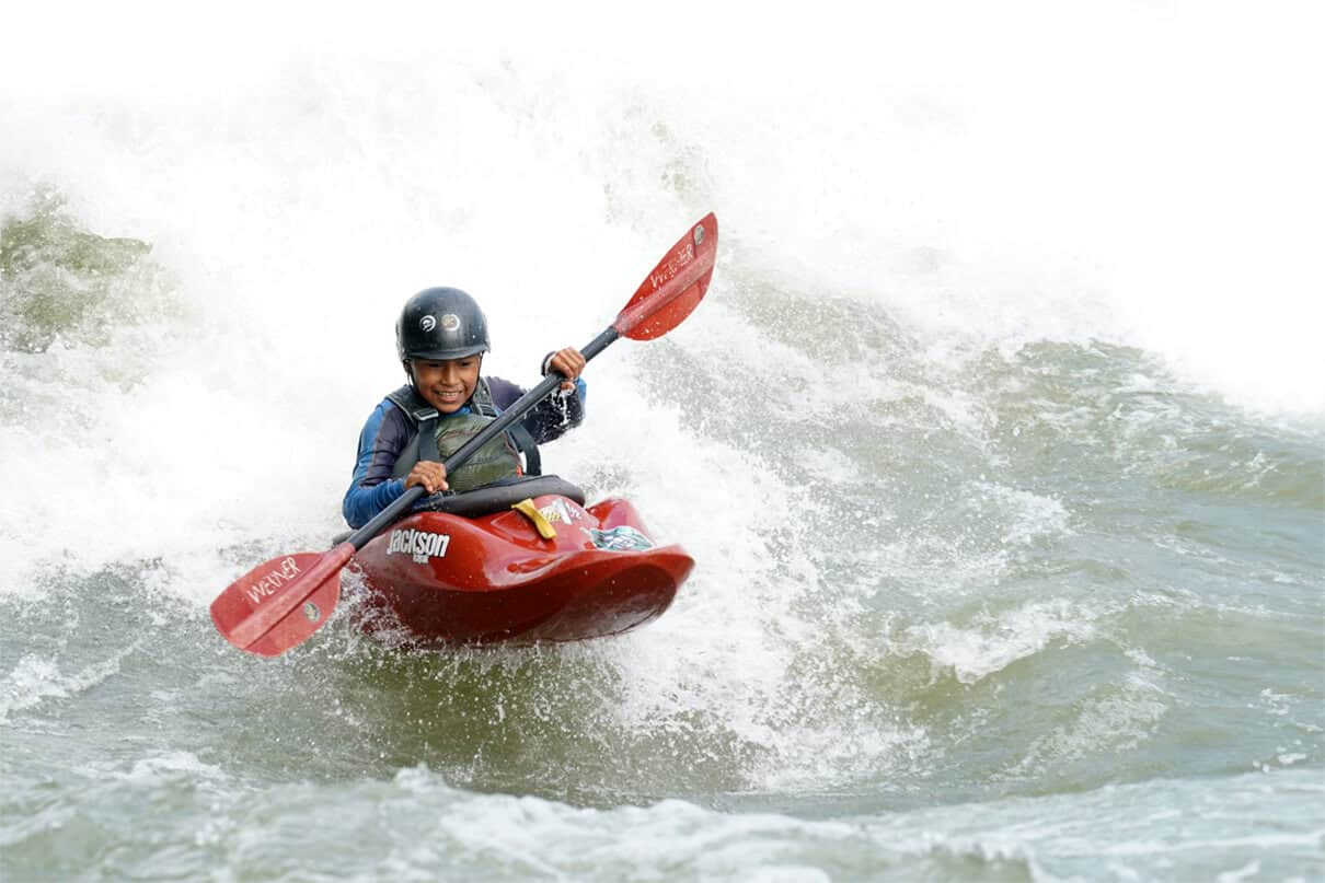 Tupac Andi whitewater kayaking