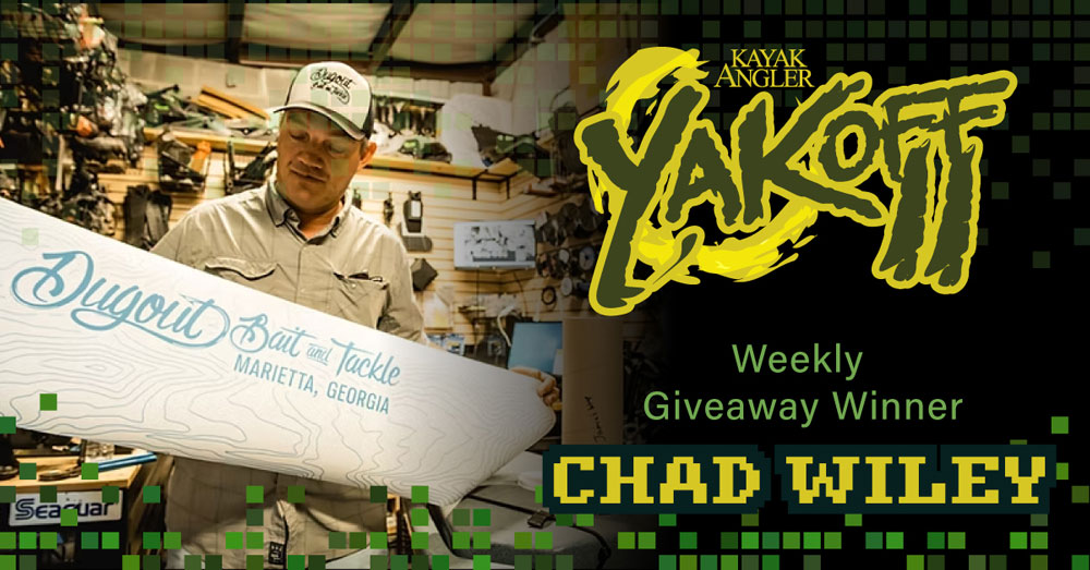 YakOff II Weekly Giveaway Winner Chad Wiley, from Dugout Bait & Tackle Marietta, Georgia