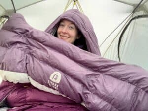 woman in tent