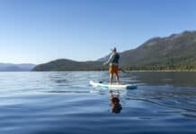 Man standing on SUP.
