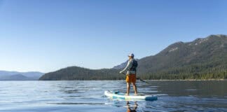 Man standing on SUP.