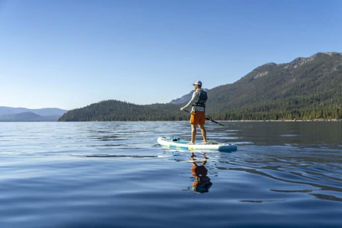 Man standing on SUP.