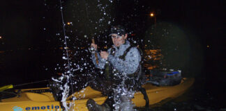 Getting Over The Kayak Fishing Learning Curve Kayak Angler editor Ric Burnley kayak fishing at night when he was still a beginner