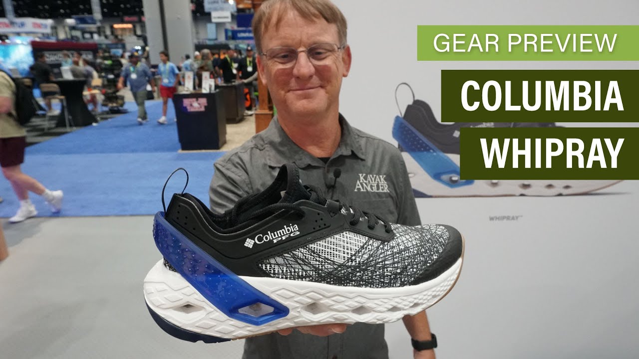 Holding the Columbia Whipray shoe.