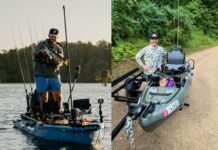Clean Builds And Precise Maneuvering: YakOff II Finalists Share What Makes A Kayak Shine Image of Justin Floyd and Paul Glass with the kayaks they entered in the YakOff II Competition