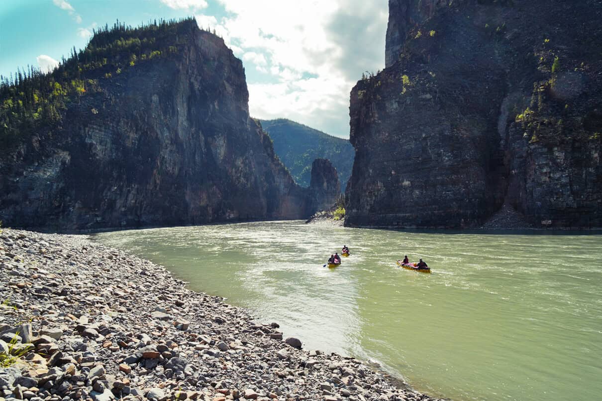 Below Virginia Falls is the beginning of the best part of canoeing the Nahanni, the canyons