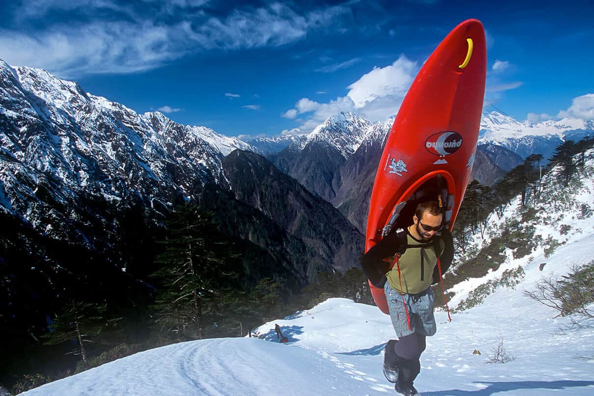 Mike Abbott on the portage
