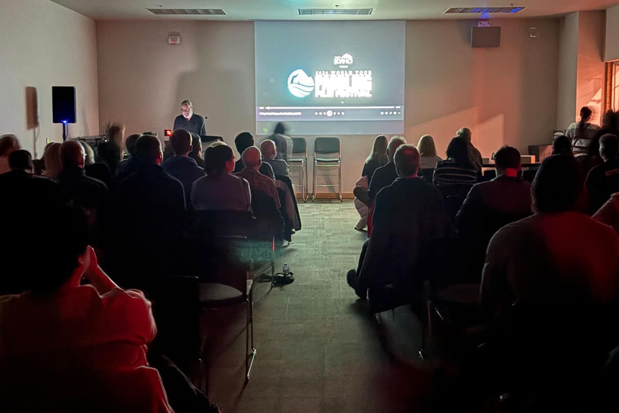 Kelly McDowell, owner of The Complete Paddler, kicks off the Paddling Film Festival work premiere