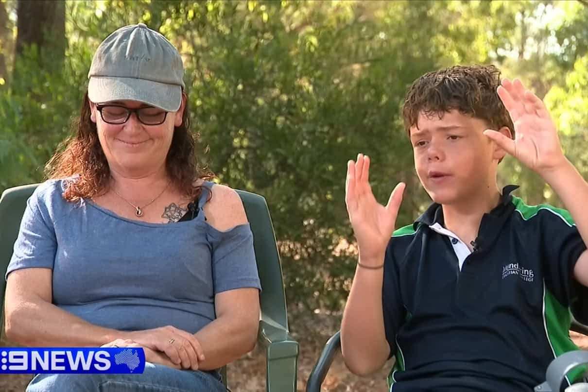 Hero teen Austin Appelbee recounts the swim to rescue his family through the choppy waters of Geographe Bay, Australia.