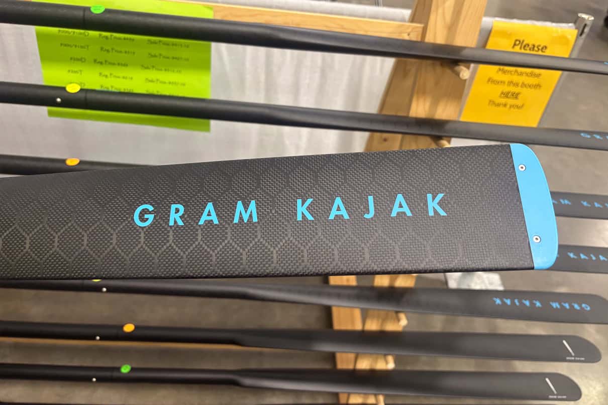 Image of a new in 2026 carbon greenland paddle with replaceable tips