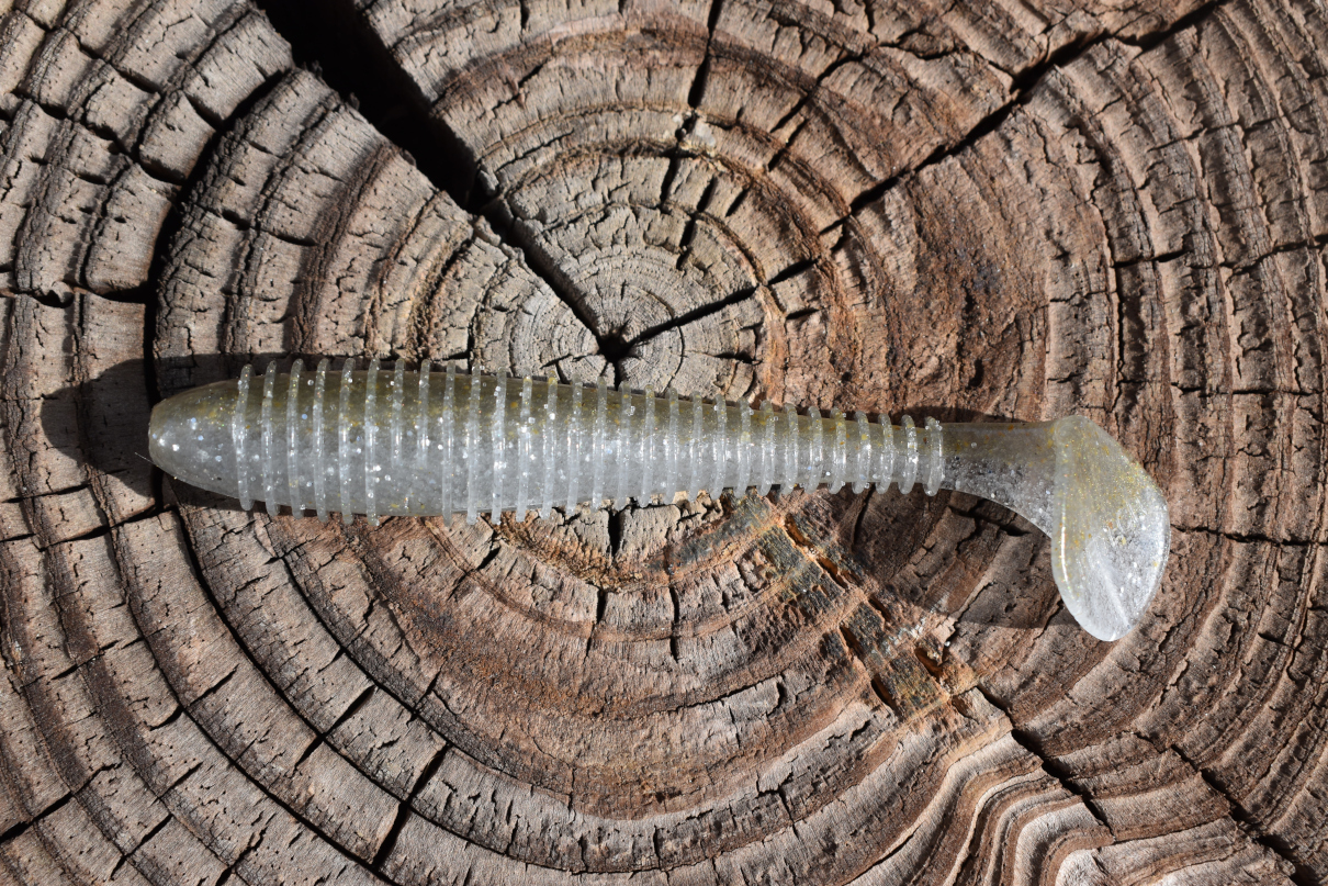Soft plastic lure for walleye.