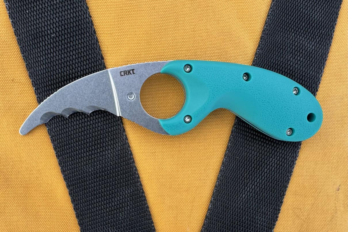 The CRKT Bear Claw rescue knife.