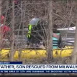 Father And Son Rescued After Kayak Overturns On Milwaukee River (Video) Kayakers rescued on the milwuakee river