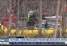 Father And Son Rescued After Kayak Overturns On Milwaukee River (Video) Kayakers rescued on the milwuakee river