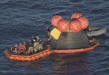 NASA Artemis II Splash Down Uses Jack’s Plastic Welding Rafts In Recovery The Orion capsule from NASA's Artmeis II voyage, splashes down with astronauts aboard a recovery raft built by Jack's Plastic Welding.