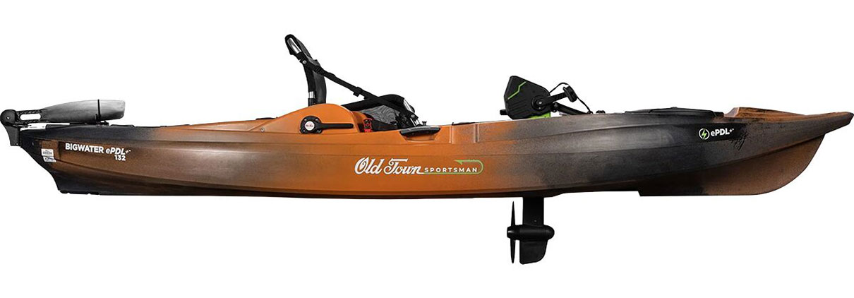 Old Town kayak equipped with ePDL motor