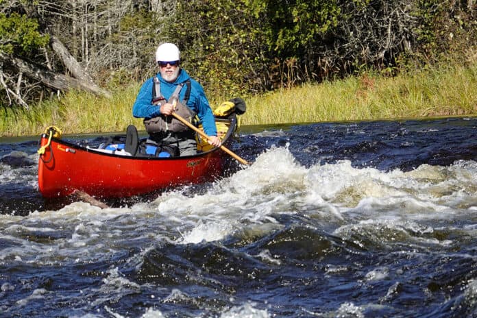 Paul Brittain paddles the Esquif Prospecteur 16 canoe