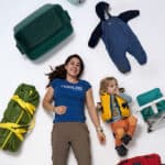 What’s In Editor Marissa Trepanier’s Kit For Canoe Camping With A Toddler Marissa Trepanier poses with her son Sebastian and gear for canoe camping with a toddler