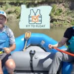 New Oregon Program To Save Lives Hinges On One Simple Concept image of two paddlers in a raft on an oregon river with the fit to float logo overlaid on top of hte image