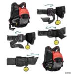 How To Thread A Quick-Release Rescue Belt illustration showing the steps to thread a quick release rescue belt