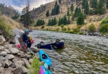 Behind The Rescue: Kayakers Save Family After Car Plunges Into River Boaters jumped into action to rescue two occupants when this vehicle flew off-road into the North Fork Payette River