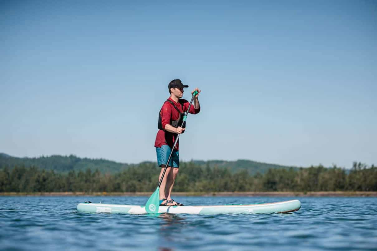 Paddling Magazine editor Joe Potoczak tries out a Niphean paddleboard