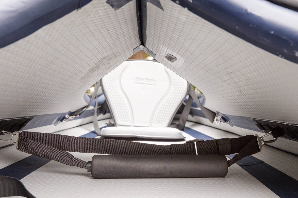 Outfitting inside Razor Kayak.