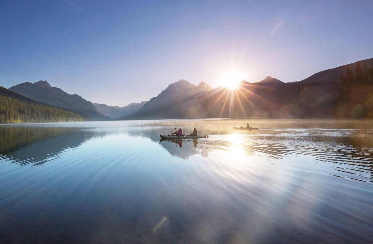 kayaking at sunrise
