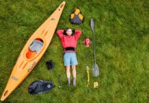 What’s In Editor Joe Potoczak’s Class Fun River Running Kit Paddling Magazine Editor Joe Potoczak lays on grass surrounded by his river running gear selections