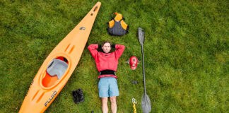 What’s In Editor Joe Potoczak’s Class Fun River Running Kit Paddling Magazine Editor Joe Potoczak lays on grass surrounded by his river running gear selections
