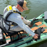 ICAST 2026 Demo Day Kayak Angler editor Ric Burnley tries the new Garmin LiveScope 2 transducer at ICAST 2026 Demo Day