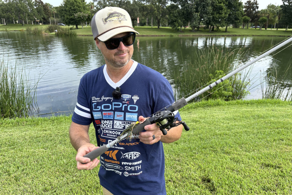 Drew Gregory holds a KastKing DG Power Rod at ICAST 2026