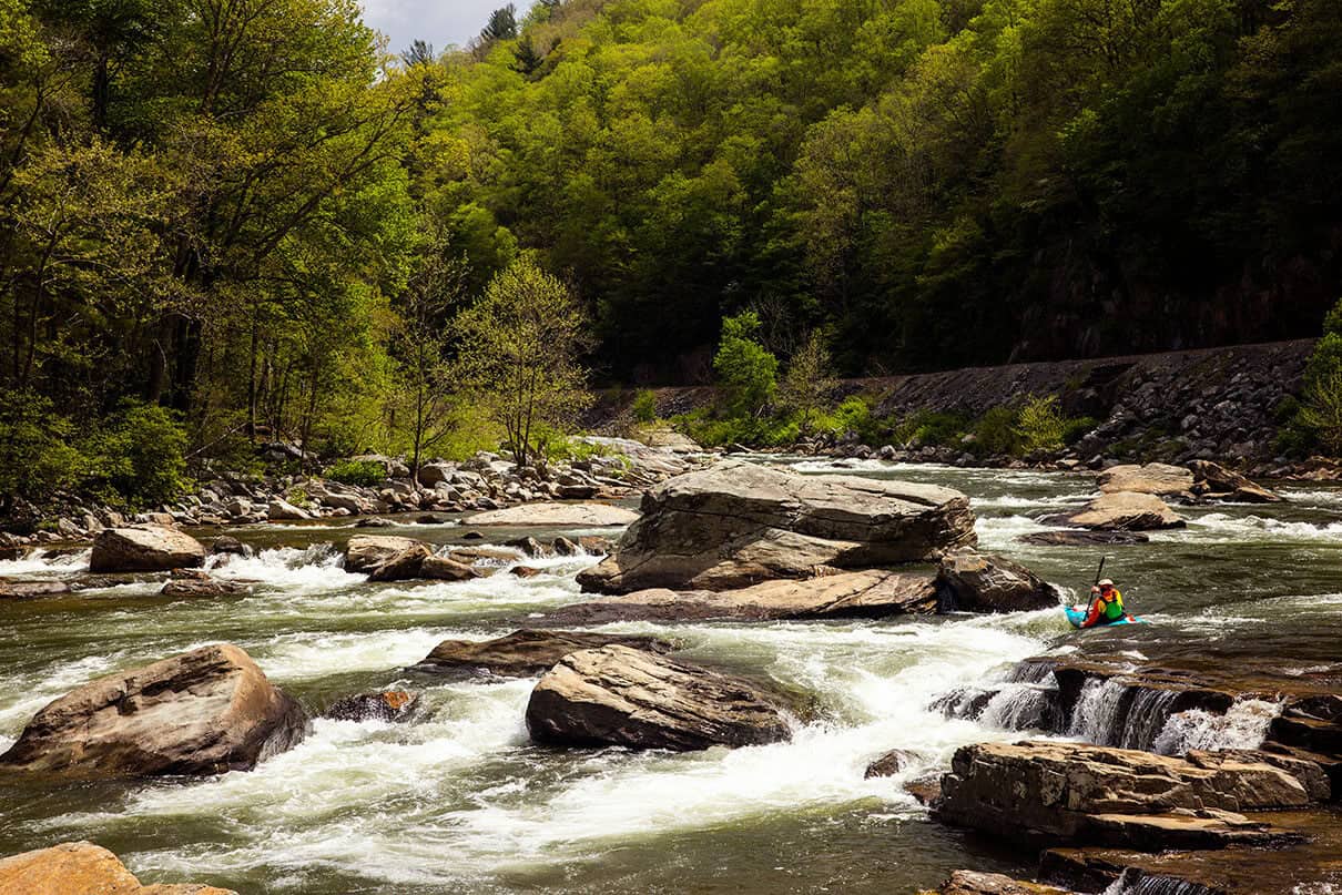 Matt Buys on Quarter Mile Rapid on the Nolichucky River