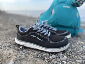 Astral Brewer water shoe at shoreline